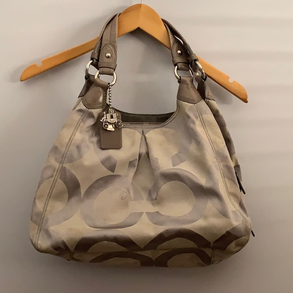 Coach Grey Logo Patterned purse